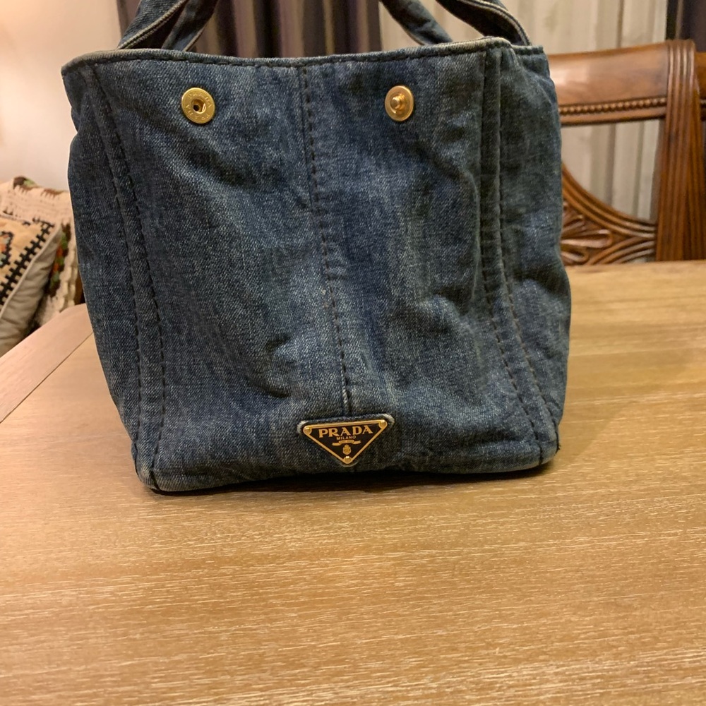 Prada Canapa Blue Denim Tote - Picture 7 of 16